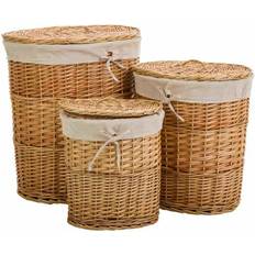 Alexandra House Living Set of Baskets Natural Wicker Willow Wood 3 Pieces Basket 3pcs