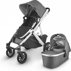 UppaBaby Vista V2 Pushchair & Carrycot - Black - Grey Melange / Black Leather