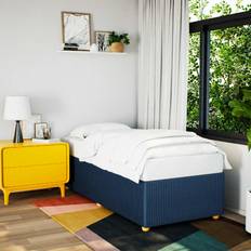 vidaXL Bed Frame Without Mattress Blue 90x190 cm Single Fabric