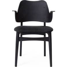 Warm Nordic Mobili Warm Nordic Gesture Chair Upholstered Seat Fabric Anthracite Black Lacquered Beech Legs Armchair