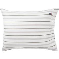 65.0 cm Taies d'oreiller Lexington Striped Cotton Poplin 65 x 65 cm - White Taie d'oreiller Blanc