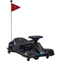 Homcom HOMCOM 12V Kids Electric Go Kart with LED Lights and Music Black, black