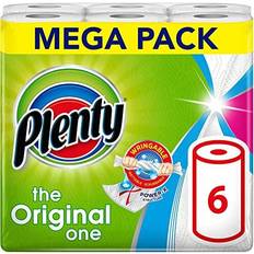 Plenty 6 Rolls 600 Sheets of Kitchen Roll 2-Ply Tissue Kitchen Towel White