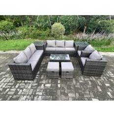 Garden & Outdoor Furniture Fimous Sofa with Armchairs - Dark Grey Outdoor Lounge Set, Table incl. 2 Chairs