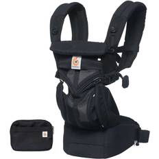 Ergobaby Babytrage für Neugeborene ab Geburt bis 20kg, 4in1 Omni 360 Cool Air Mesh Kindertrage Tragesystem, Onyx Black