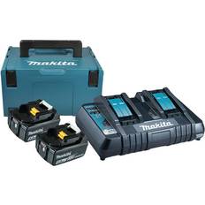 Makita batteri 2 stk Makita 18V Batterisæt Li-Ion 2x5,0Ah Og Lynlader Og Kuffert