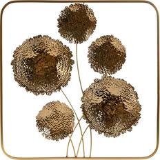 Kulta Seinäkoristeet Home ESPRIT Decoration Golden Flower 50 x 5 x 50 cm Wall Decor 50x50cm