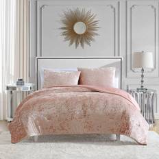 Bedspreads Juicy Couture Crushed Velvet Twin Comforter and Sham Set 2-Piece Twin - Bedspread Pink (228.6x)