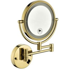 Cosmetics Simplie Fun 8 Inch Led Wall Mount Two-Sided Magnifying Makeup Vanity Mirror 12 Inch Extension Gold Finish Gold