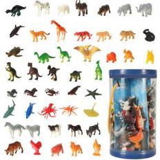 48 Djurfigurer: Dinosaurier, Bondgård, Safari, Havsdjur