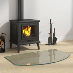 Wood Stoves vidaXL Fireplace Glass Plate 80x50 cm