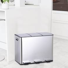 HYGRAD Compartment Recycling Bin 45L - Silver