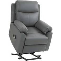 Homcom Faux Leather 70 Degree Electric Riser Recliner Chair Grey Armchair
