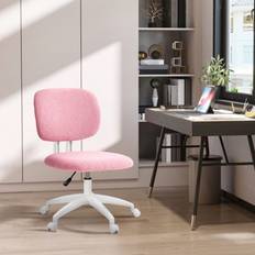 Furniture Vinsetto Fluffy Home with Adjustable Height - Pink Office Chair