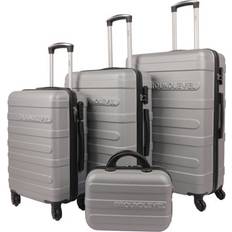 Groundlevel 4 Piece Regency Hard Shell Luggage Set - Grey