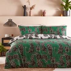 Wildcat Reversible Set 220 cm W x 230 cm L Duvet Cover Green (220x220cm)