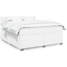 vidaXL Boxspringbett mit Matratze 180x200 cm Weiß Betten-Sets