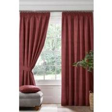 Dreams & Drapes Pembrey Textured Pair of Pencil Pleated Curtains Red - 167 cm x 183 cm