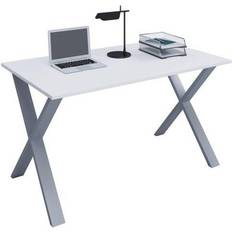 VCM Lona X-feet 110x50 cm X-stel Hvid Sølvfarvet Skrivebord