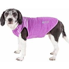 Pet Life Active Aero-Pawlse Quick-Dry Dog Tank Top T-Shirt - Maroon & Purple, Large