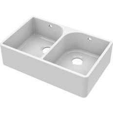 White Kitchen Sinks Balterley Double Bowl 795 mm Full Weir Butler Kitchen Sink