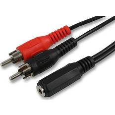 Pro Signal 3.5mm Stereo Jack Socket 2x Phono Plugs 2m
