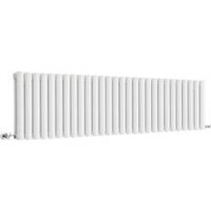 Milano Aruba Modern White Horizontal Double Oval Panel Radiator 400 mm x 1652 mm