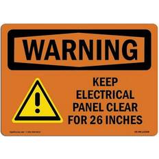 Transparent Workplace Signs SignMission OS-WS-D-35-L-12208 OSHA Warning Sign - Keep Electrical Panel Clear with Symbol