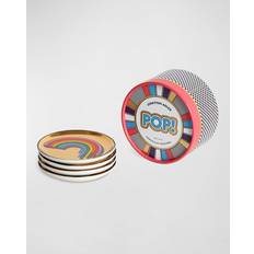 Multicoloured Coasters Jonathan Adler Porzellan-Untersetzer Pop! mit Gold 4er-Set Untersetzer 4Stk.