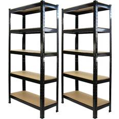 Furniture T-Rax Heavy Duty Black 75 cm 2 Pack Shelving System 75x75cm