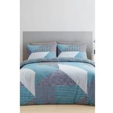 Textiles Catherine Lansfield Larsson Geo Set - Teal - Double Duvet Cover Blue, Turquoise (200x)