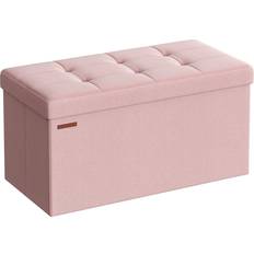 Lino Muebles y Accesorios de Pasillo Songmics Sitzbank 38 x 76 x 38 cm Pastellrosa Schuhregal