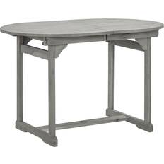 Wood Outdoor Dining Tables vidaXL Garden Dining Table 120-170 x 80 x 75 cm Solid Acacia Wood Grey