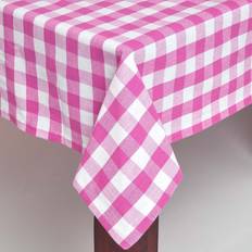 Rose Nappes Homescapes Block Check Cotton Gingham 137 cm x 178 cm - Tablecloth Pink, Blue (228x137cm)