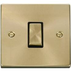 Black Wall Switches SE Home Satin Brushed Brass 10A 1 Gang Intermediate Ingot Light Switch Gold One Size