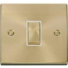Switches SE Home Satin Brushed Brass 10A 1 Gang Intermediate Ingot Light Switch Gold One Size