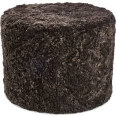Fåreskind Siddepuffer Natures Collection New Zealand Sheepskin Round Pouf Short Wool Curly Ø 41 cm Siddepuf