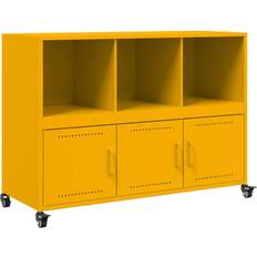 Yellow Sideboards vidaXL Mustard Yellow 100.5x39x72 cm Cold-Rolled Steel Sideboard