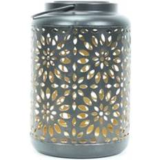 ValueLights Floral Moroccan Inspired Lantern Solar Powered Outdoor Garden Decor Light IP44