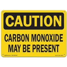 Workplace Signs SignMission OS-CL-P-710-L-19976 OSHA Caution Plastic Sign - Carbon Monoxide May Be Present