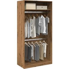 Marron Armoires vidaXL Garde-robe Chêne Artisanal 100x50x200 cm Brun Armoire