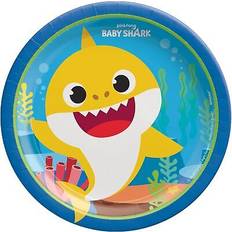 Orange Disposable Plates Amscan Baby Shark 7" Round Plates, 32ct. in Coral Michaels (7"