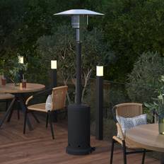 Patio Heater Flash Furniture 90 in. Sol Patio Outdoor Heating 40000 BTU with Wheels - Black