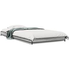 Estructuras de cama vidaXL Estructura Cama Madera Ingeniería Metal Gris 100x200 cm