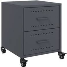 Steel Bedside Tables vidaXL Cabinet Anthracite 36 x 39 x 43.5 cm Steel Bedside Table