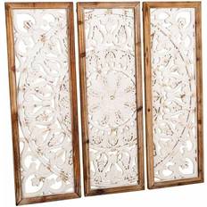 Bruna - Trä Väggdekor Alexandra House Living Väggdekoration Granträ Trä MDF 2 x 90 x 90 cm 3 Delar Väggdekor 3st