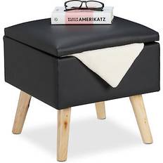 Poggiapiedi Relaxdays Pouf Contenitore in Ecopelle 40 x 40 x 40 cm Poggiapiedi 40cm