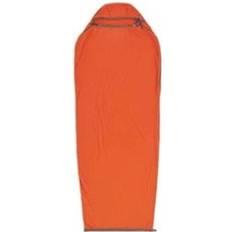 Sea to Summit Reaktor fleece sovsäcksfoder kompakt mamma med dragsnöre termolit för termisk ökning luktkontroll ultrasil grejer pack för vintercamping orange 390 g