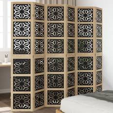 vidaXL Panel 40 x 200 cm Brown and Black Solid Wood Paulownia Room Divider