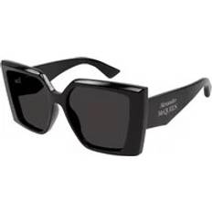 Alexander McQueen Dam Solglasögon Alexander McQueen AM0467S 001 Solglasögon Acetat Svart Grå